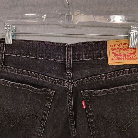 Levi Strauss High Rise Jean Shorts Womens Size 30 Black Wash Cutoff Frayed Denim - Picture 8 of 11